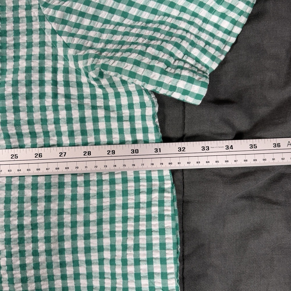 Oak Hill Cool & Dry Men's 3XL Green Gingham Seersucker Button Down Shirt - Picture 7 of 9